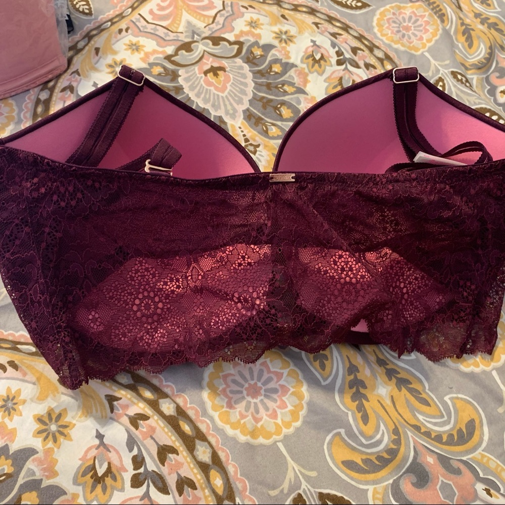 Pink Victoria secret snap front bra lace back - Picture 8 of 9